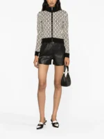 Maje Chain Detail Leather Short Shorts US