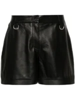 Off White High Waisted Leather Shorts