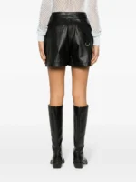 Off White High Waisted Leather Shorts United States