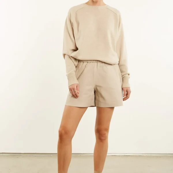 Off White Leather Culotte Shorts