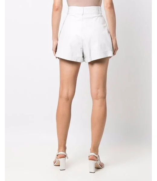 White Jett Leather Shorts USA