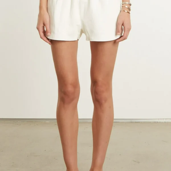 White Leather Slip Shorts US