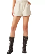 Womens The Record Leather Shorts