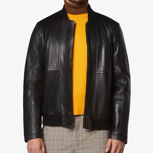 Mens MacNeil Smooth Leather Bomber Jacket